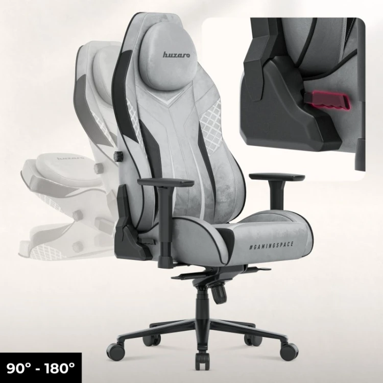 Fotel gamingowy zamszowy Force 8.3 Grey