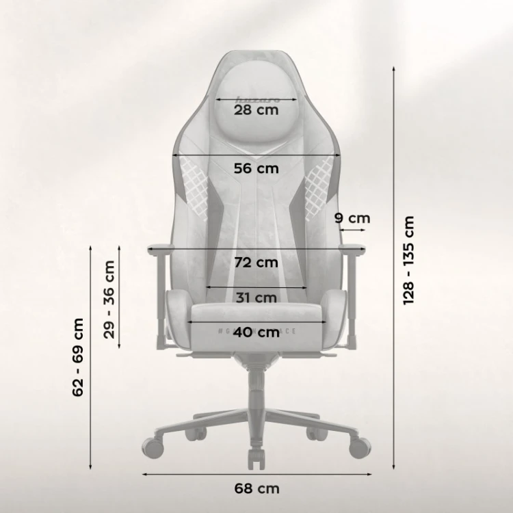 Fotel gamingowy zamszowy Force 8.3 Grey