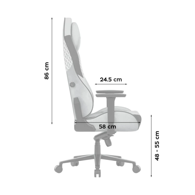 Fotel gamingowy zamszowy Force 8.3 Grey
