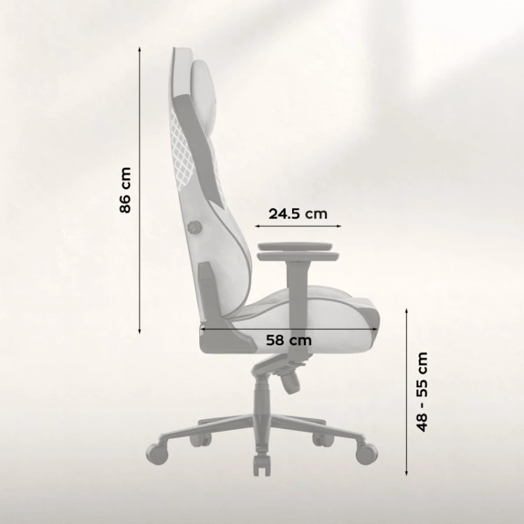 Fotel gamingowy zamszowy Force 8.3 Grey