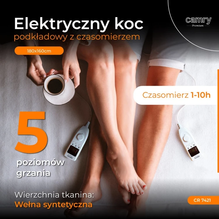 Koc elektryczny-podkładowy z czasomierzem  Adler Adler CR 7421 (1600mm / 1800mm)
