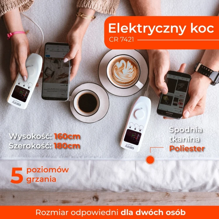 Koc elektryczny-podkładowy z czasomierzem  Adler Adler CR 7421 (1600mm / 1800mm)