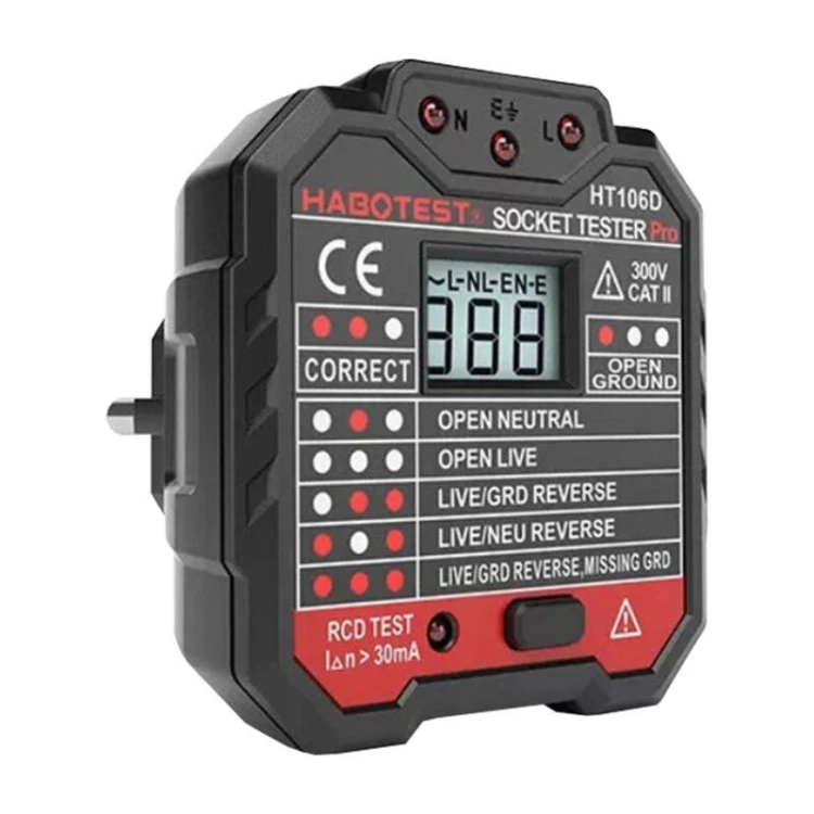 Tester gniazd HABOTEST HT106D z wyświetlaczem