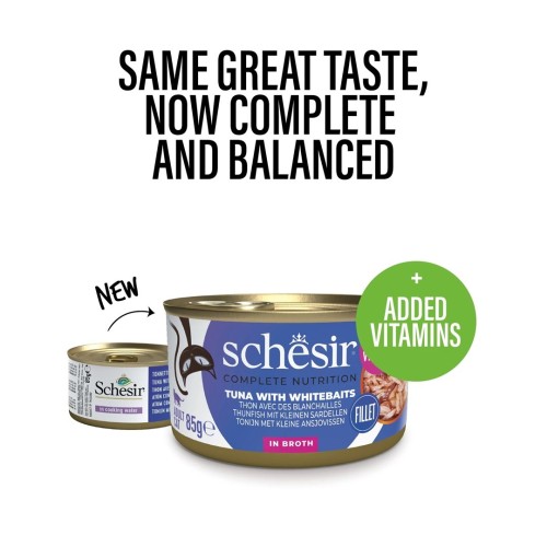 SCHESIR dla kotów Adult w Naturalnym Soku Tuńczyk z anchovies 85g