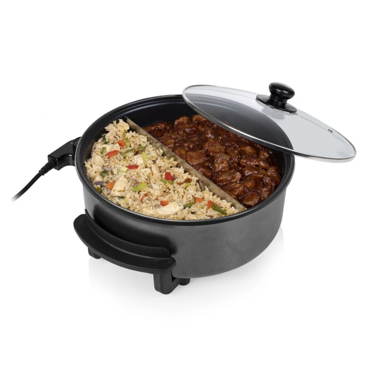 Tristar  | Wielofunkcyjna patelnia grillowa XL | PZ-9135 | Średnica 30 cm | Grill | 1500 W | Pokrywka w zestawie | Uchwyt stały | Czarny