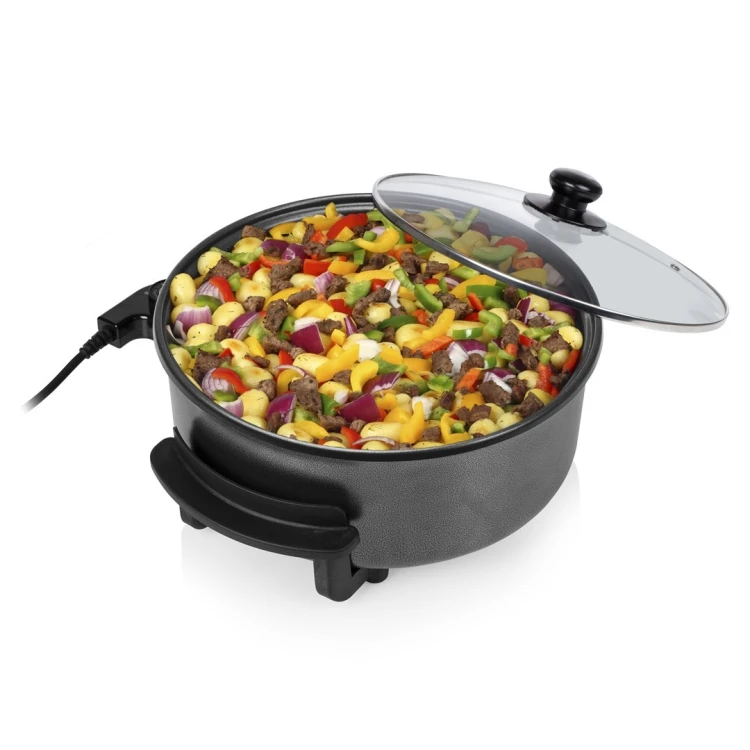 Tristar  | Wielofunkcyjna patelnia grillowa XL | PZ-9135 | Średnica 30 cm | Grill | 1500 W | Pokrywka w zestawie | Uchwyt stały | Czarny