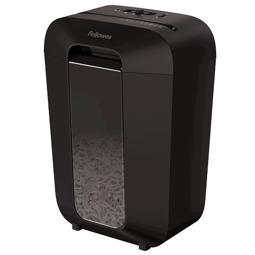 Niszczarka Fellowes LX70, 4407501 kolor czarny, 18 litrów, Niszczy jednorazowo do 11 kartek A4 (70g) na ścinki 4×40 mm (P-4/T-4), Blokada Safety Lock