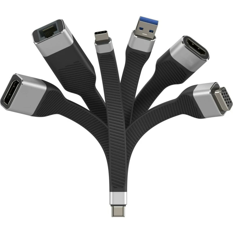 Techly ICOC USBC-RJ45 kabel sieciowy Czarny 0,144 m