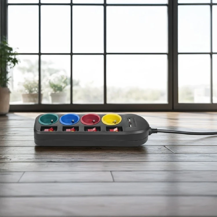 MACLEAN LISTWA ZASILAJĄCA 4 GNIAZDA 2XUSB MCE229B