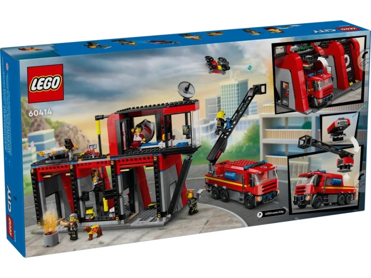 LEGO City 60414 - Remiza strażacka z wozem strażackim