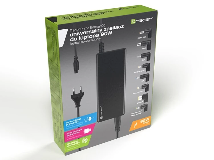 Tracer Prime Energy 90 adapter zasilający/ inwentor Uniwersalne 90 W Czarny