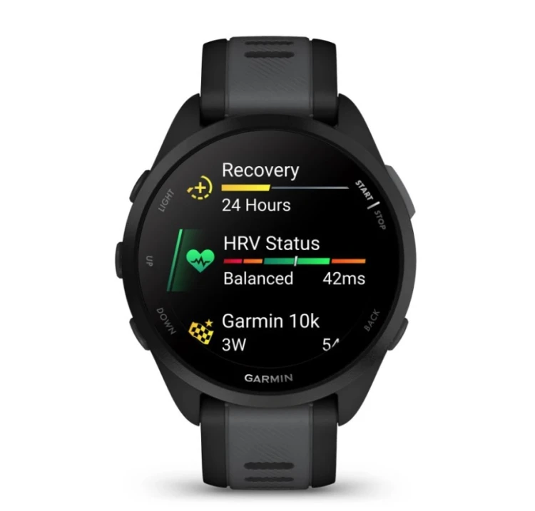 Zegarek sportowy Garmin Forerunner 165 AMOLED 43mm Czarny