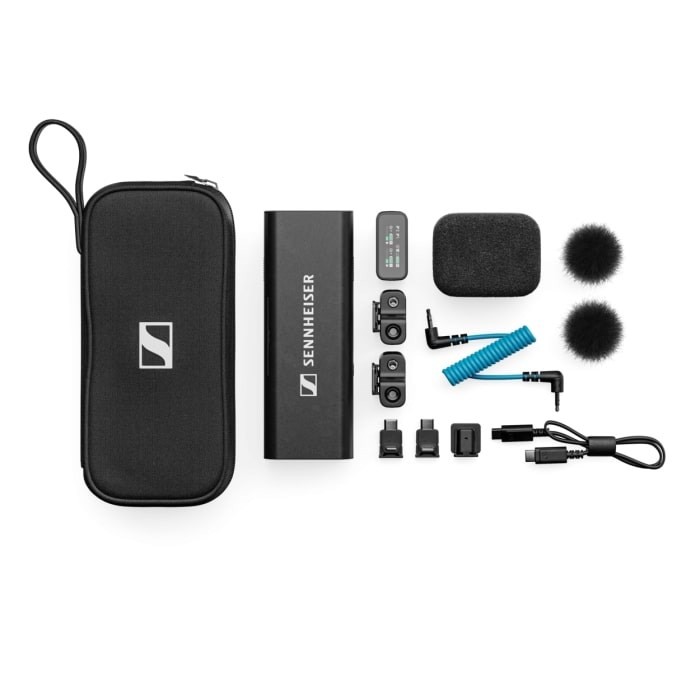 Sennheiser PROFILE WIRELESS 2-CHANNEL SET - 2-kanałowy odbiornik 2,4 GHz, 2 mikrofony na klipsie, akcesoria, etui ładujące, pokrowiec