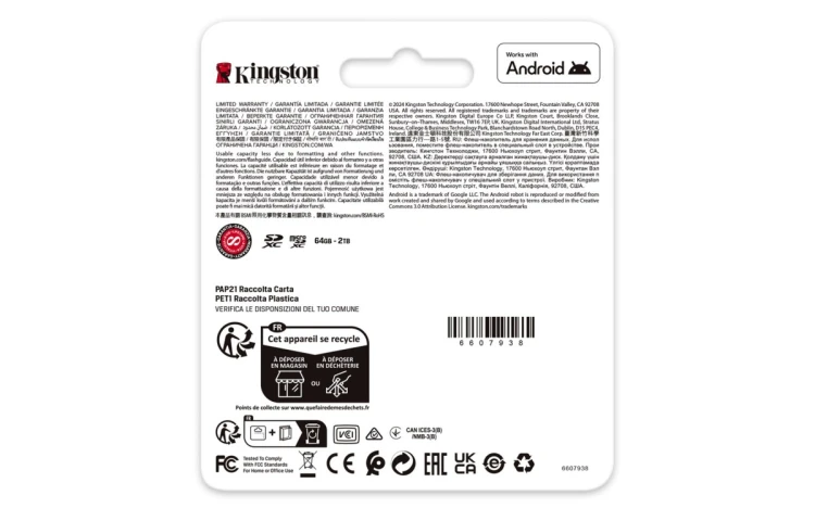 Karta pamięci Kingston Canvas Go Plus SDG4/256GB (256GB; Class U3, V30; Karta pamięci)
