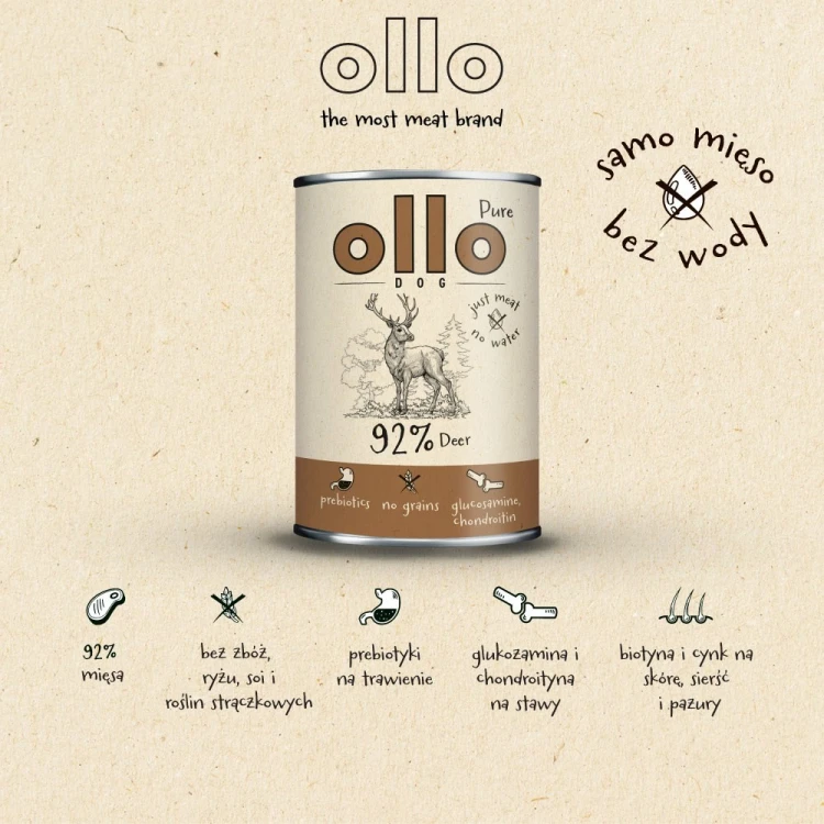 Ollo Pure Jeleń 850g
