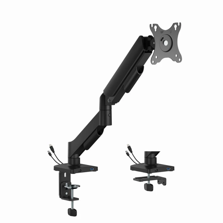 GEMBIRD BIURKOWE REGULOWANE RAMIĘ/UCHWYT NA MONITOR Z PORTAMI USB (REGULOWANE), OD 17" DO 32", OBCIĄŻENIE DO 9KG