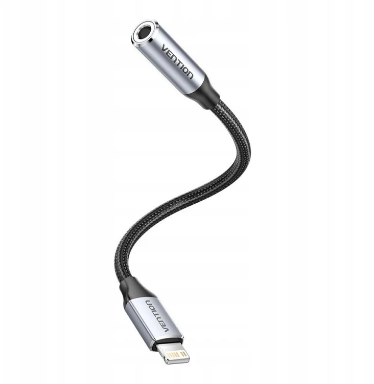 Adapter Lightning męski do 3.5mm Jack Vention 0,1m czarny