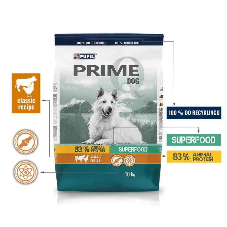 PUPIL Prime bogata w drób z wołowiną dla psa 10 kg