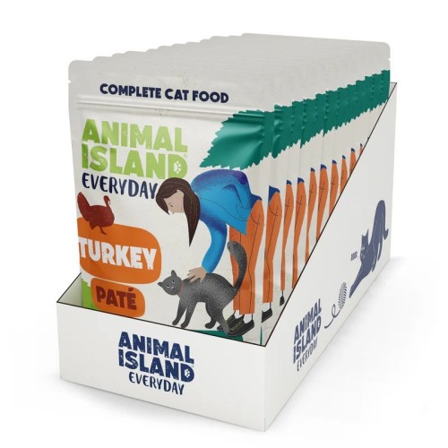 ANIMAL ISLAND pasztet Indyk saszetki dla kota 12x100g