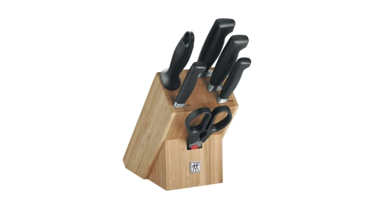 Zestaw noży ZWILLING Four Star 35068-002-0 (Blok do noży, Nożyce x 1, Nóż do warzyw i owoców (10 cm), Nóż do wędlin (16 cm), Nóż szefa kuchni (20 cm),