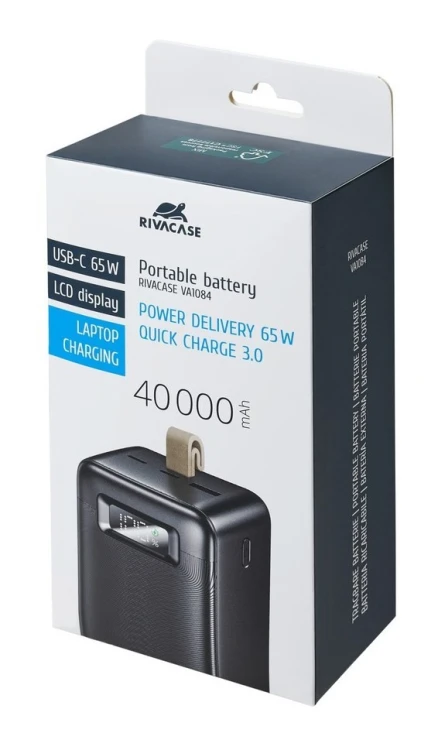 Rivacase VA1084 bank mocy Litowo-polimerowy (LiPo) 40000 mAh Czarny
