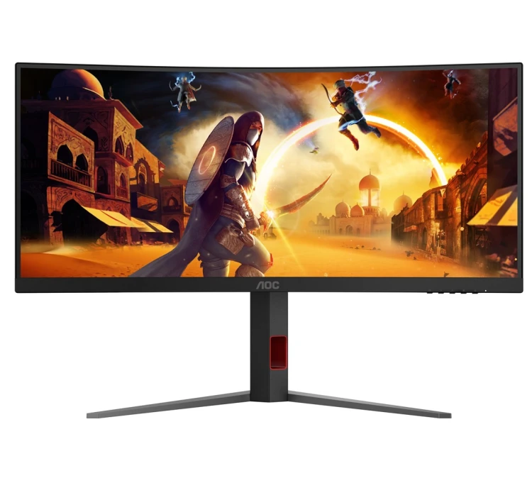 Monitor AOC CU34G4Z 34-calowy, Szybkie VA, WQHD 21:9, 240 Hz, 1 ms, 3440 x 1440 pikseli, 450 cd/m2, ilość portów HDMI: 2, kolor czarny