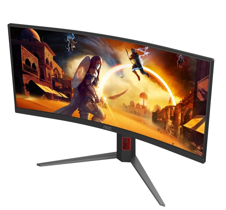 Monitor AOC CU34G4Z 34-calowy, Szybkie VA, WQHD 21:9, 240 Hz, 1 ms, 3440 x 1440 pikseli, 450 cd/m2, ilość portów HDMI: 2, kolor czarny