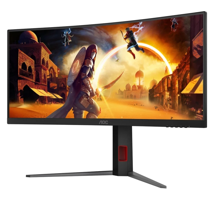 Monitor AOC CU34G4Z 34-calowy, Szybkie VA, WQHD 21:9, 240 Hz, 1 ms, 3440 x 1440 pikseli, 450 cd/m2, ilość portów HDMI: 2, kolor czarny