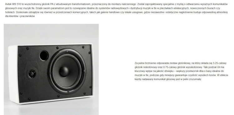 AVTEK GŁOŚNIK NAŚCIENNY WS 510