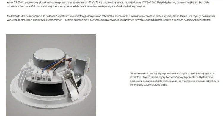 AVTEK GŁOŚNIK SUFITOWY CS 606