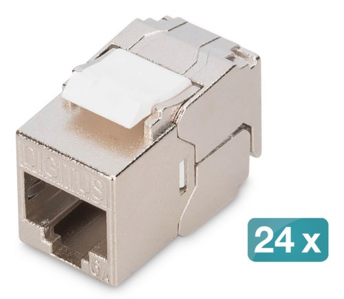 Digitus Kompaktowy moduł keystone CAT 6A, ekranowany, beznarzędziowy montaż. 24 szt.