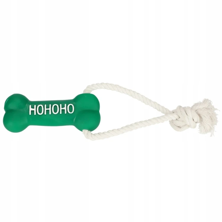 Paka Zwierzaka zabawka SZNUR Z KOŚCIĄ "HOHOHO" 13cm