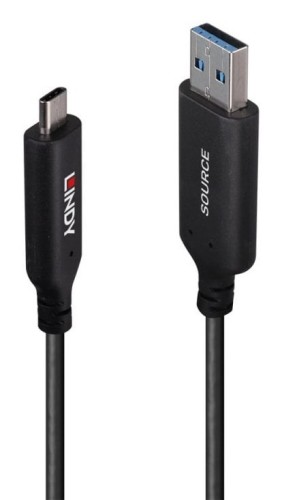 10m Kabel hybrydowy USB 3.2 Gen 1 typu A do C Lindy