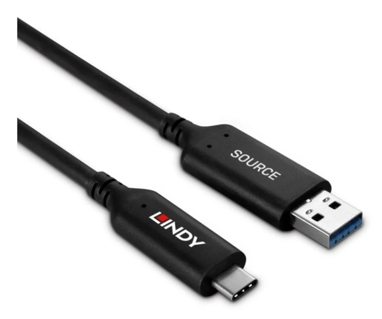10m Kabel hybrydowy USB 3.2 Gen 1 typu A do C Lindy