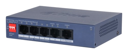 Dahua Technology CS4005-4ET1GT-36 przełącznik sieciowy Zarządzany L2 Gigabit Ethernet (10/100/1000) Obsługa PoE Niebieski