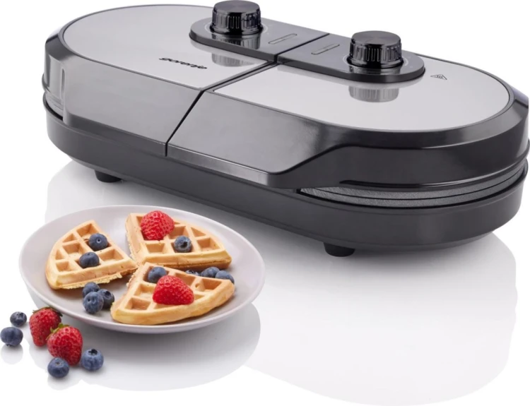 Grill elektryczny Gorenje Mini Grill, Talerz waflowy, WM1400SB, 1400 W, Średnica 18 cm, Czarny