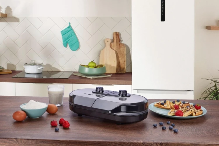 Grill elektryczny Gorenje Mini Grill, Talerz waflowy, WM1400SB, 1400 W, Średnica 18 cm, Czarny