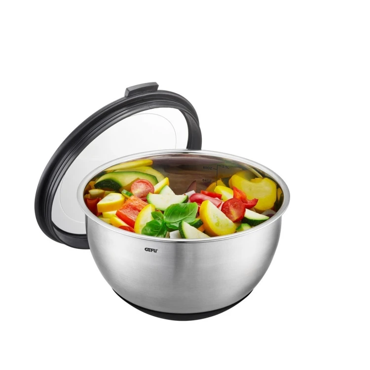 GEFU MUOVO Okrągły Miska 2,5 l Czarny, Stal nierdzewna 1 szt.