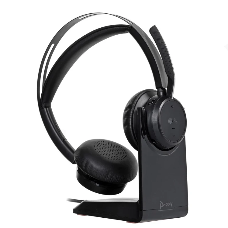 Słuchawki Poly Voyager Focus 2 z certyfikatem Microsoft Teams USB-C-C Headset + USB-C/A Adapter + podstawka ładująca A4HT5AA#AC3
