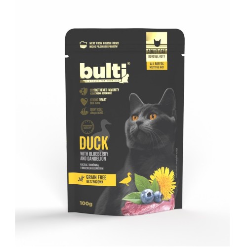 Bulti Superfood dla kota mielonka - kaczka borówka i mniszek lekarski 100g