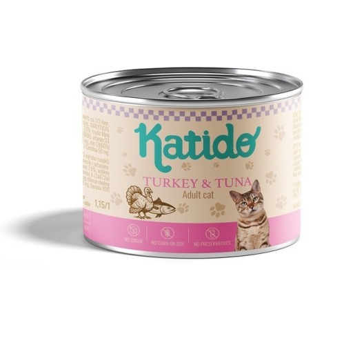 KATIDO Indyk i Tuńczyk mokra karma dla kota 200g
