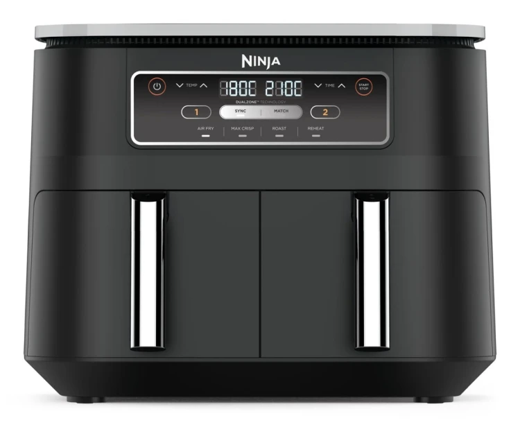 Ninja AF200EU frytkownica Podwójny 7,6 l Autonomiczny 2400 W Frytkownica na gorące powietrze Czarny