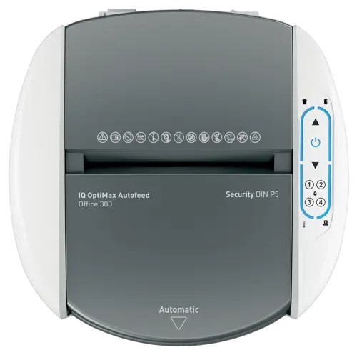 Niszczarka Leitz IQ Optimax AutoFeed 300, P5, 300 kartek, 25 l kosz