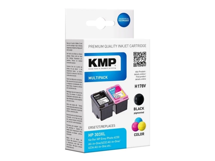 KMP 1763,4005 nabój z tuszem 2 szt. Zamiennik Czarny, Cyjan, Purpurowy, Żółty