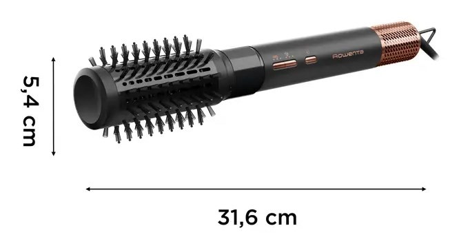 Rowenta Air Shape UB9820E0 urządzenie do stylizacji włosów Szczotka z gorącym powietrzem Airflow Czarny, Miedziany