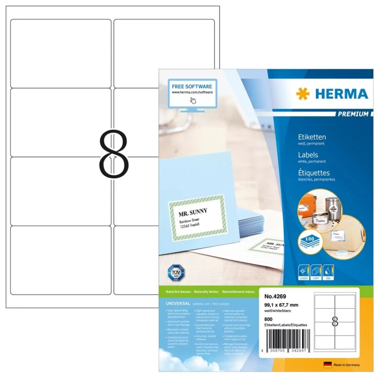 HERMA 4269 etykiet do nadruku Biały Samoprzylepne etykiety do drukowania