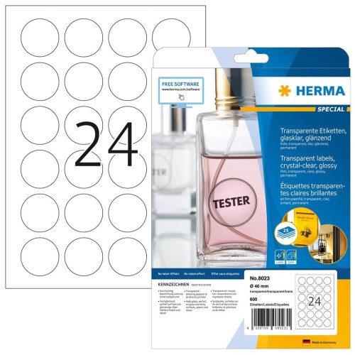 HERMA 8023 etykiet do nadruku Przezroczysty Samoprzylepne etykiety do drukowania