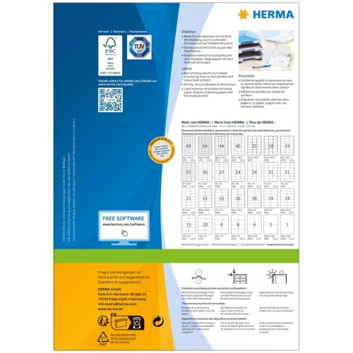 HERMA 4678 etykiety adresowe Biały