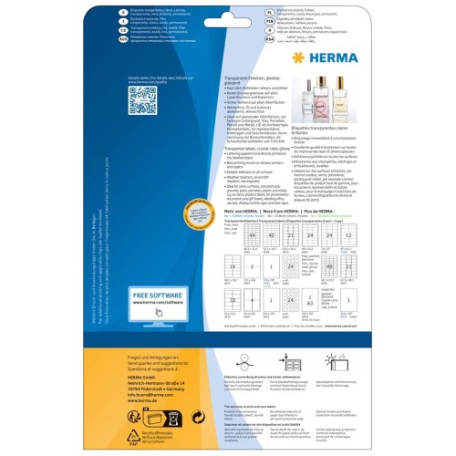 HERMA 8019 etykiet do nadruku Przezroczysty Samoprzylepne etykiety do drukowania