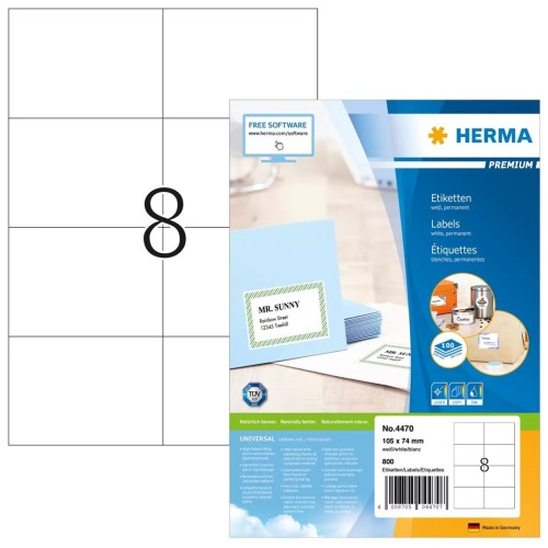 HERMA 4470 etykiet do nadruku Biały Samoprzylepne etykiety do drukowania
